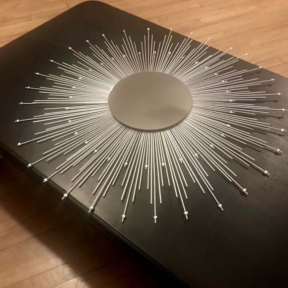 Large 35" Silver Sunburst Mirror with Gems Decorative Wall Mirror - Picture 2 of 10